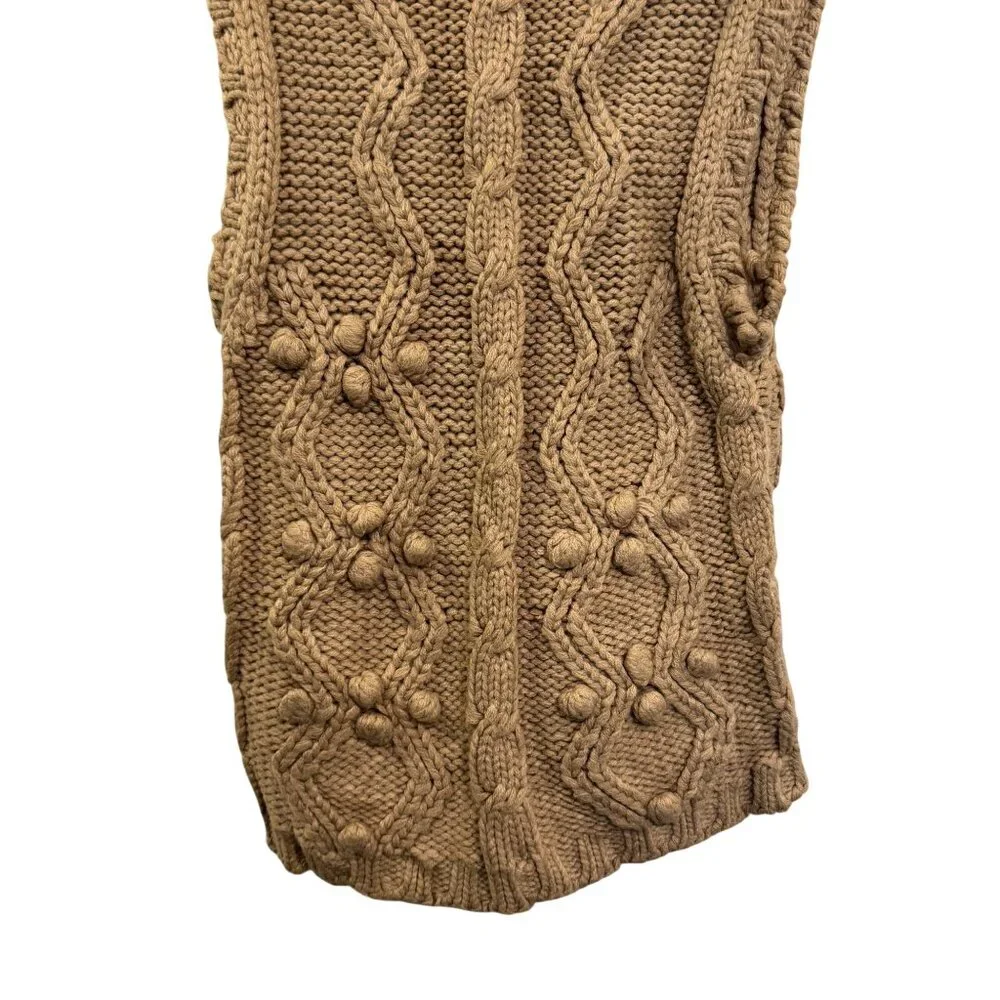 Vintage Brazen Womens Beige Knit Vest W/ Genuine Rabbit Fur Collar Sz S - Picture 8 of 8